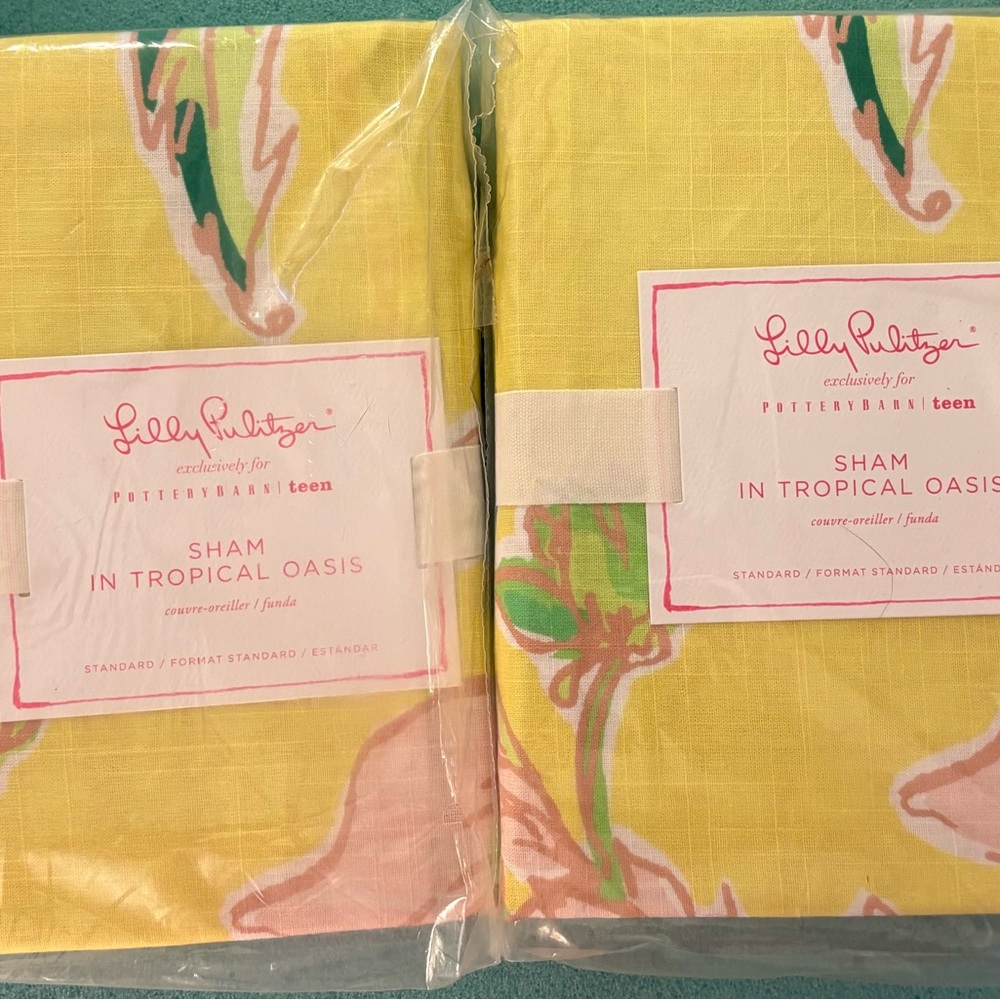 Lilly Pulitzer Tropical Oasis Sham for normal pillows- Yellow and Pink